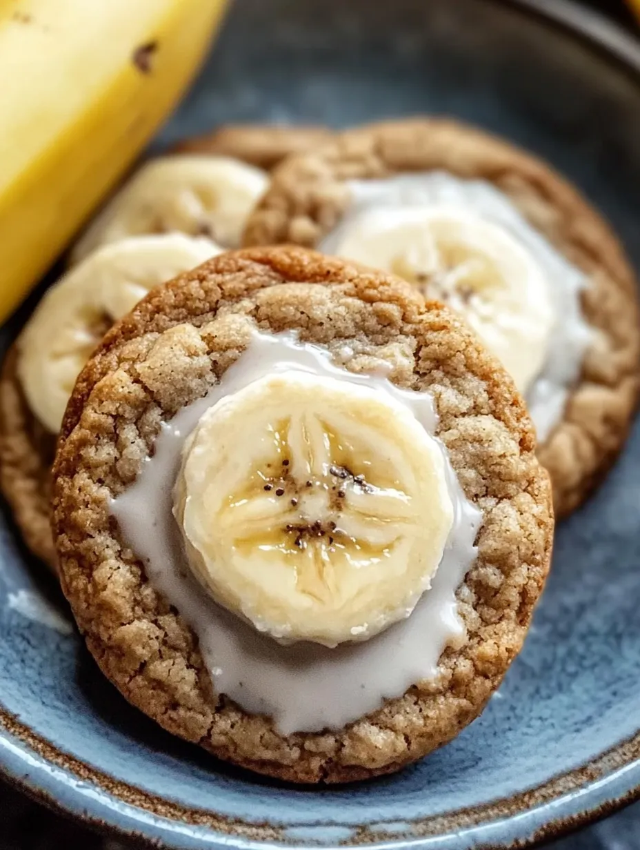 A cookie with banana slices on top.