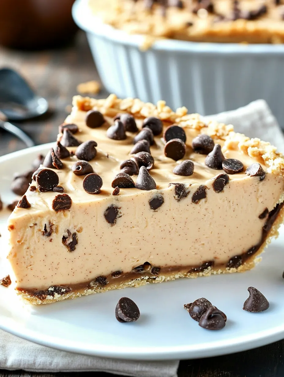 A slice of chocolate cake with chocolate chips.