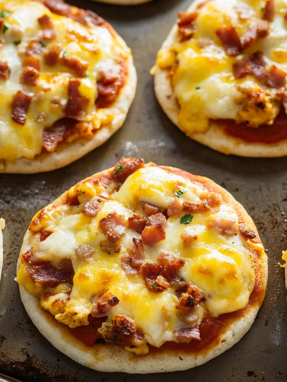 A pizza with bacon and cheese on top.