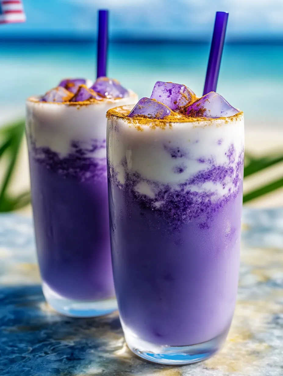 Two glasses of purple drink.