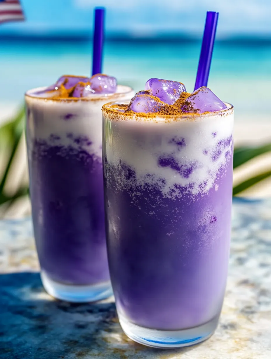 Two glasses of purple drink.