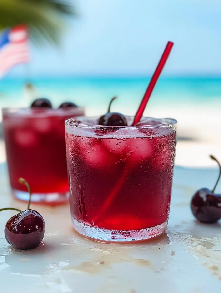 Cherry juice with a cherry on top.