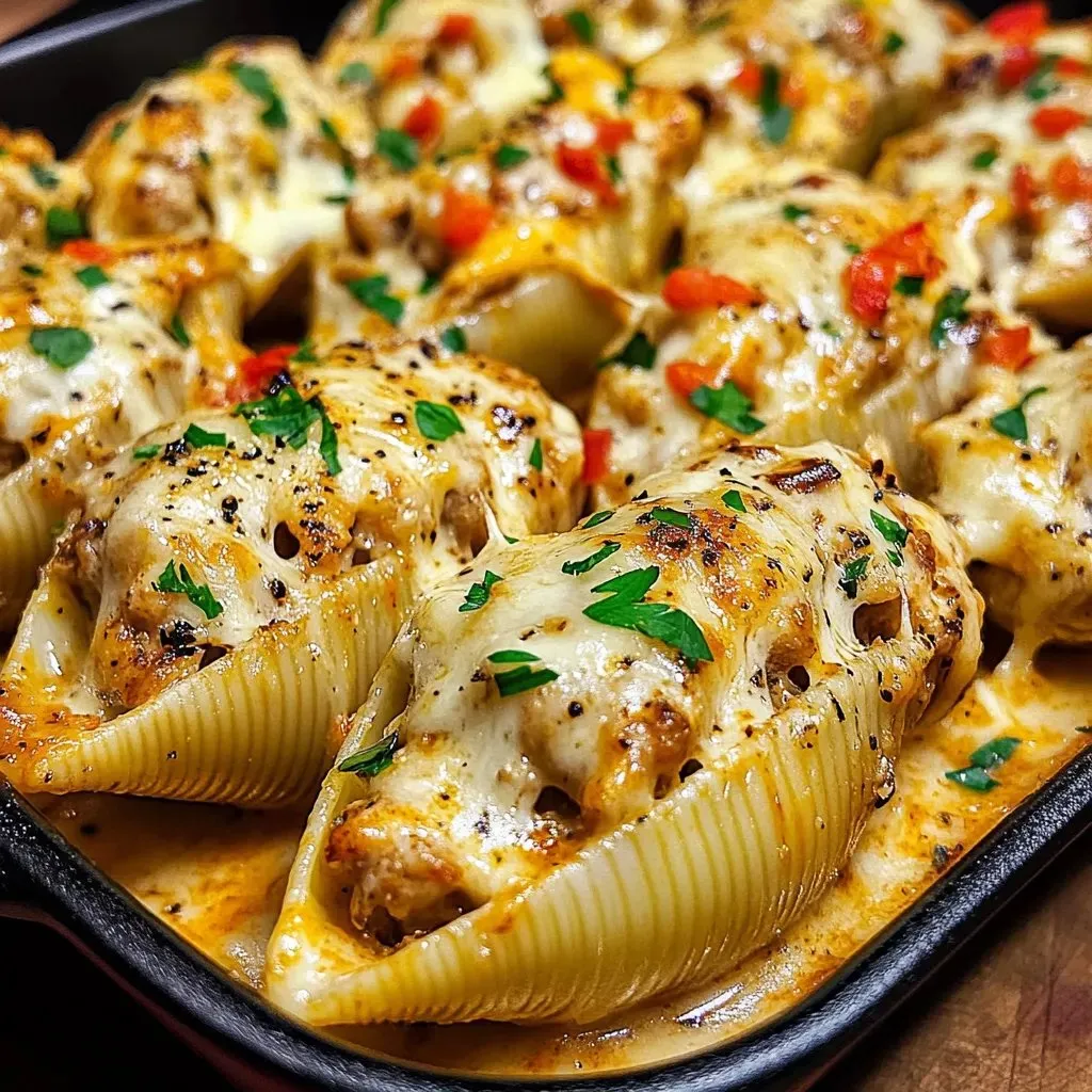 A pan of food with a variety of ingredients.