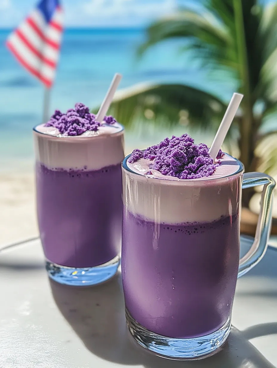 Two glasses of purple drink.