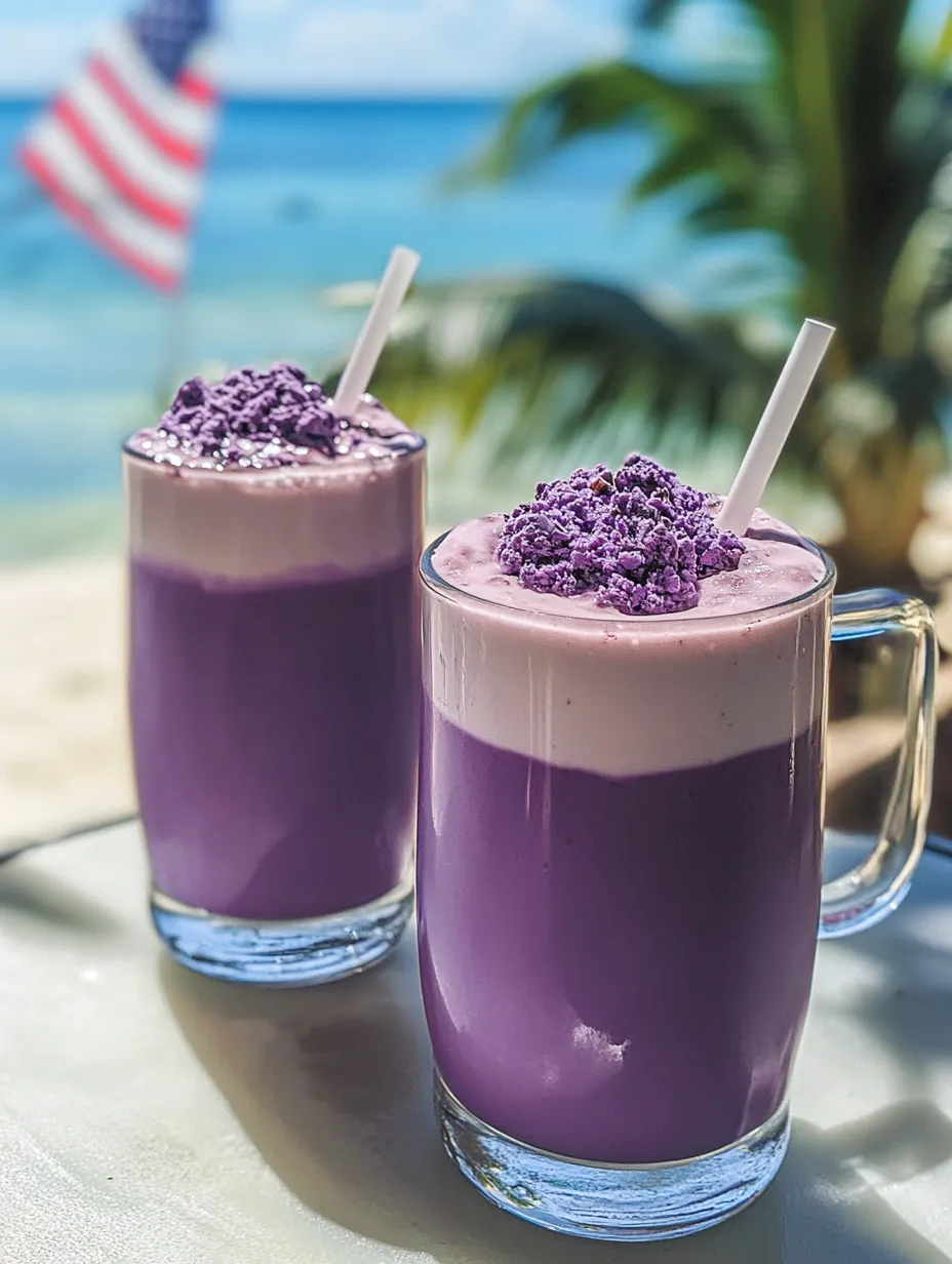 Two glasses of purple drink.