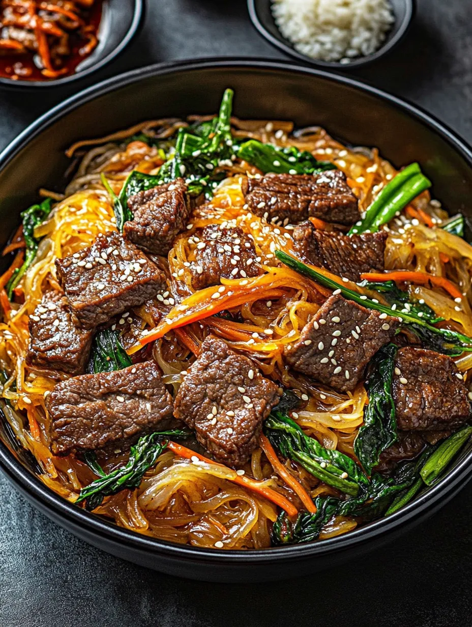 A bowl of noodles with meat and vegetables.