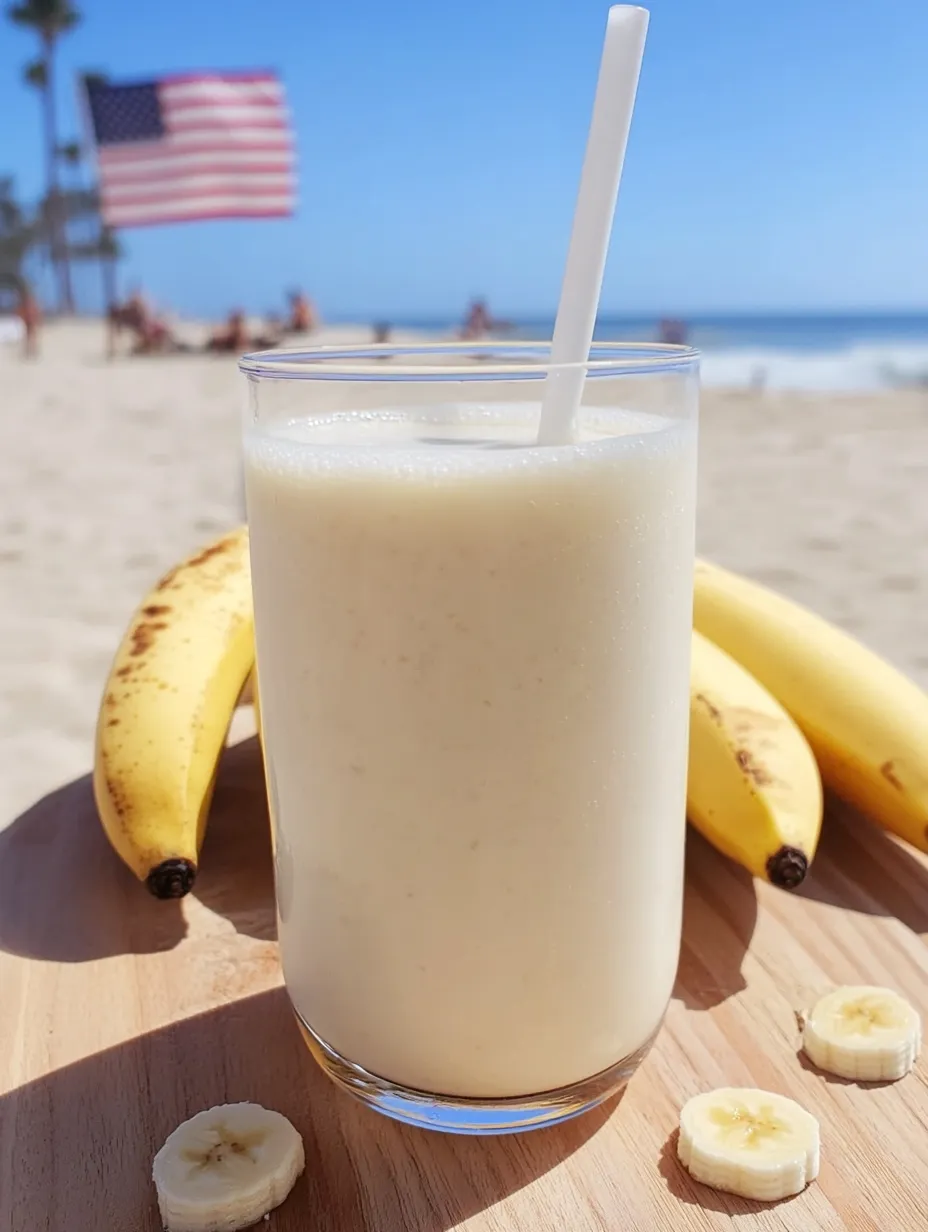 A glass of milk on a table with bananas.