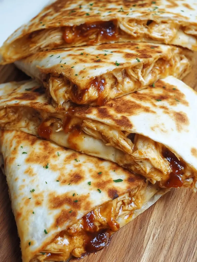 A stack of chicken pita sandwiches.