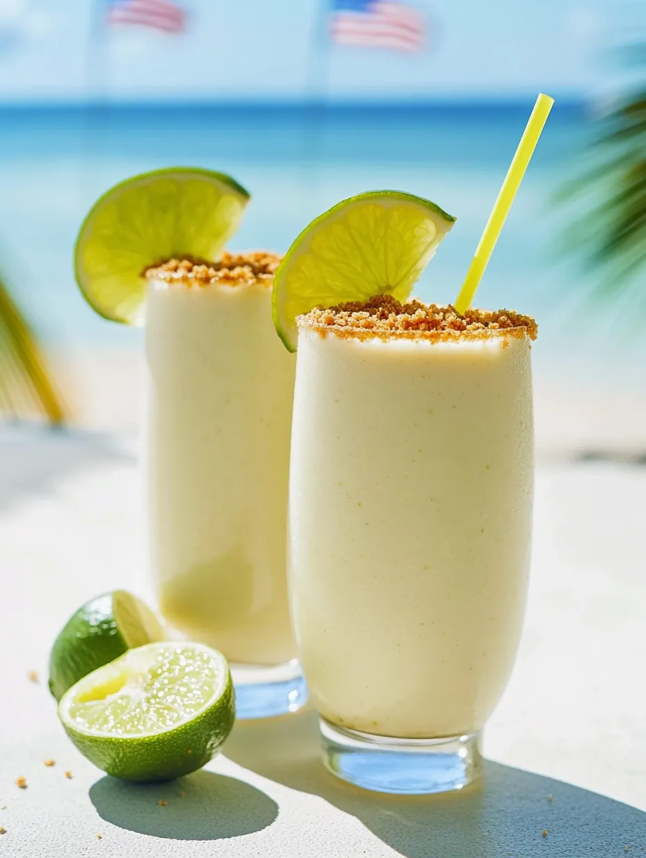 Two glasses of milk with limes on the side.