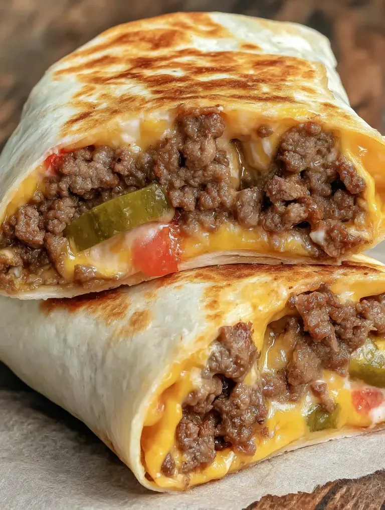 A burrito with meat and peppers.