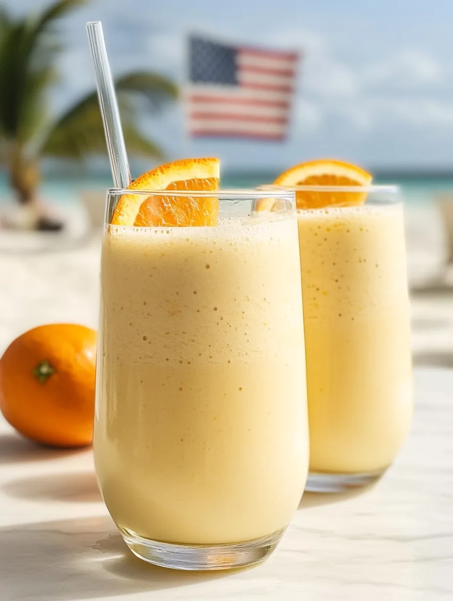 Two glasses of orange juice with oranges in them.