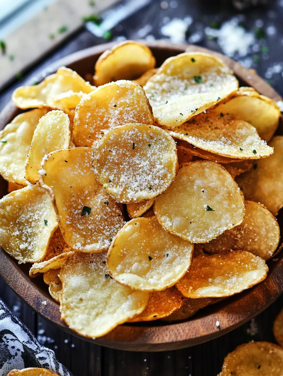 A bowl of potato chips with seasoning on top.
