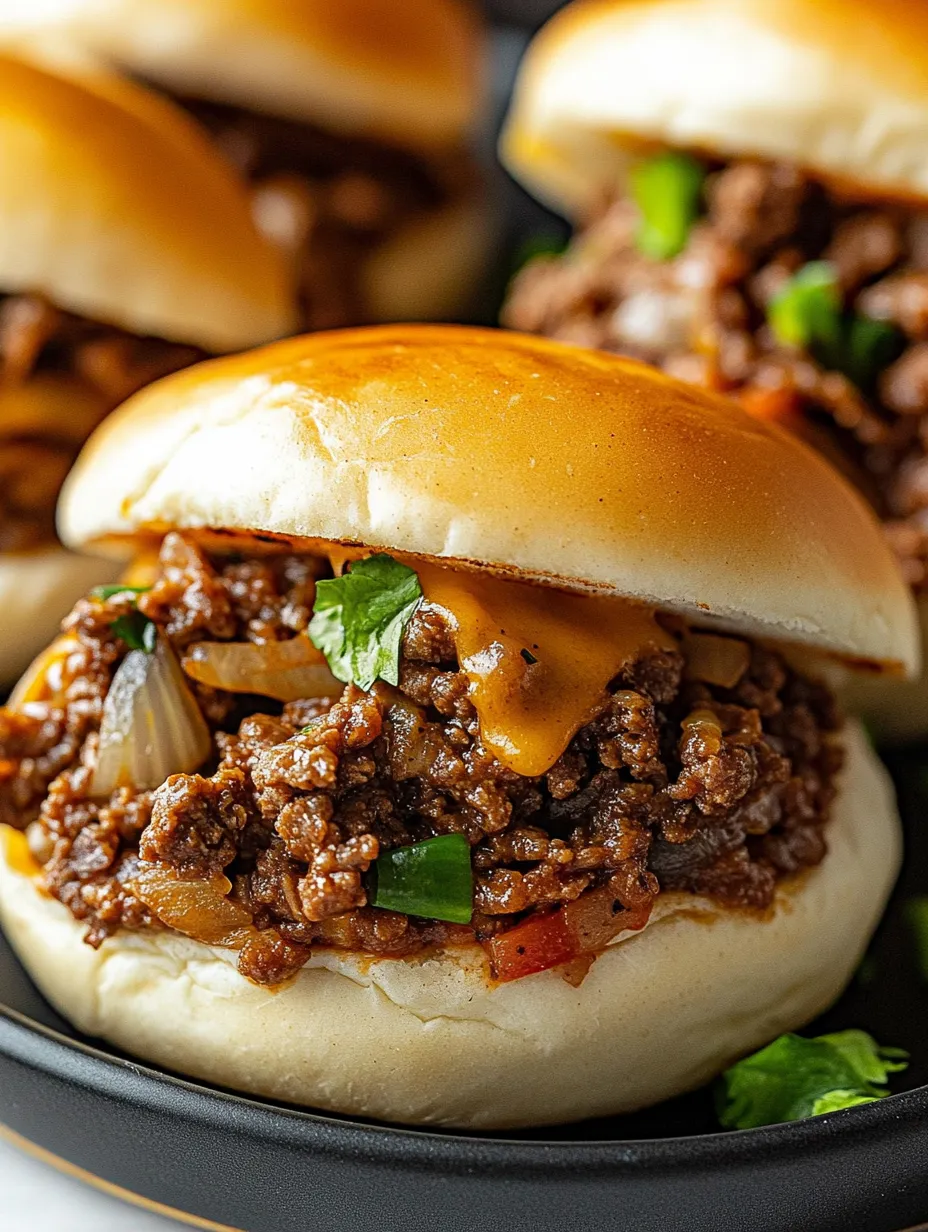 A close up of a burger with onions and cheese.