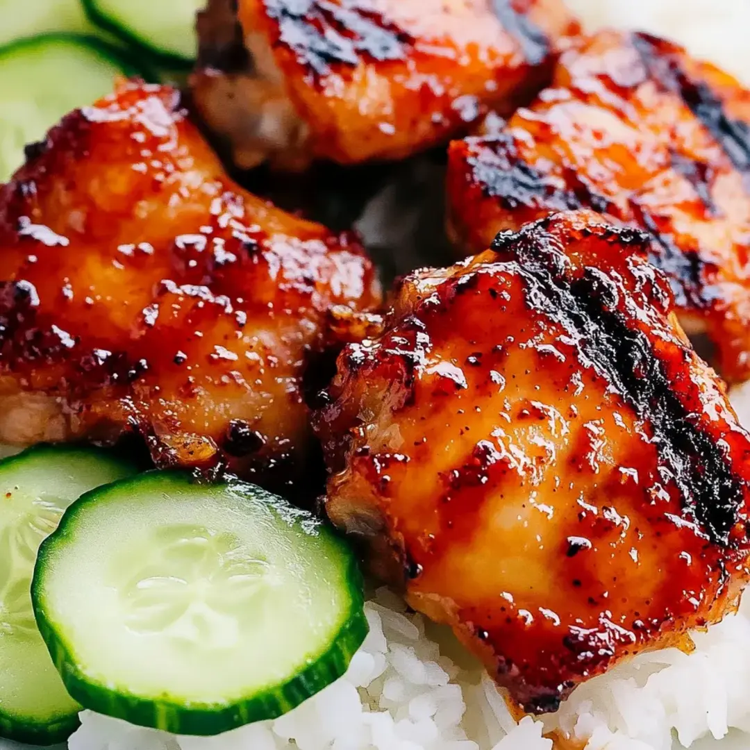 Rice on a plate with cucumber slices.