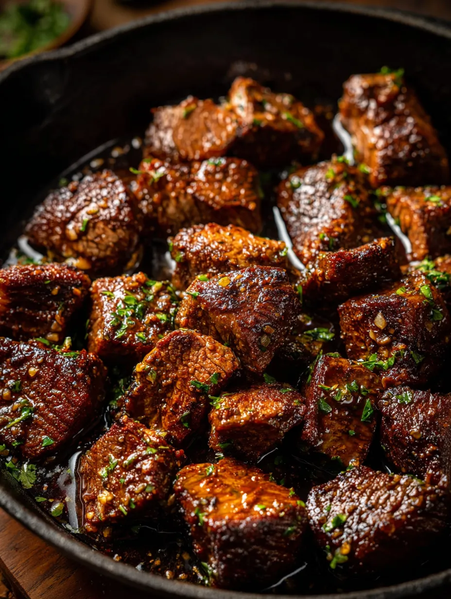 A pot of meat with green toppings.