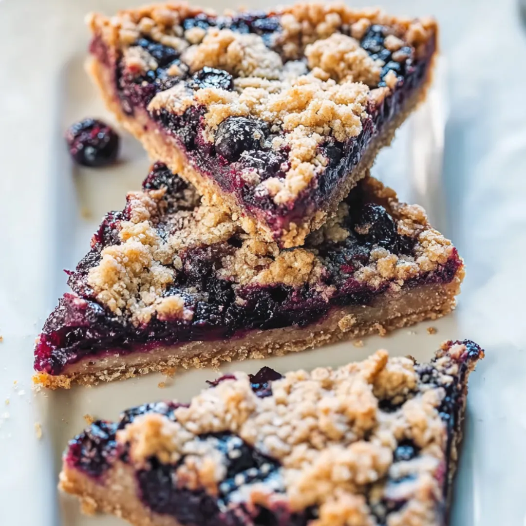 A slice of blueberry pie on a plate.