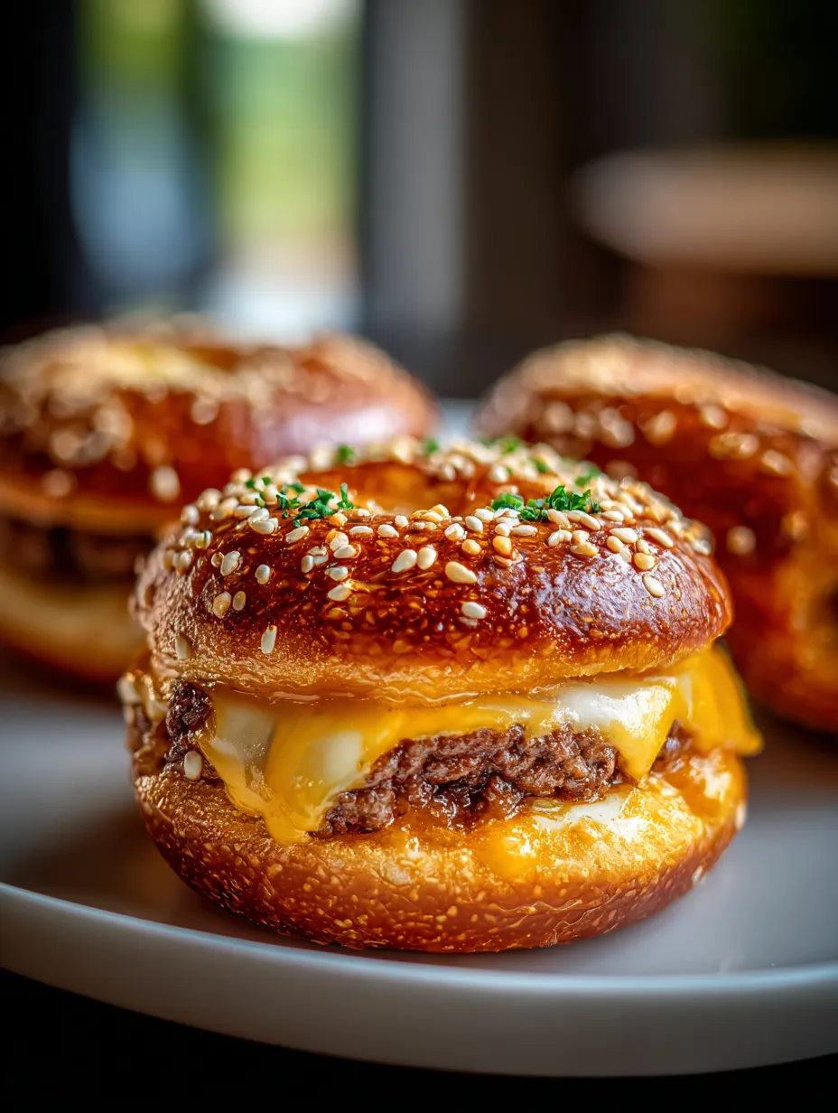 Two pieces of bread with cheese and meat on top.