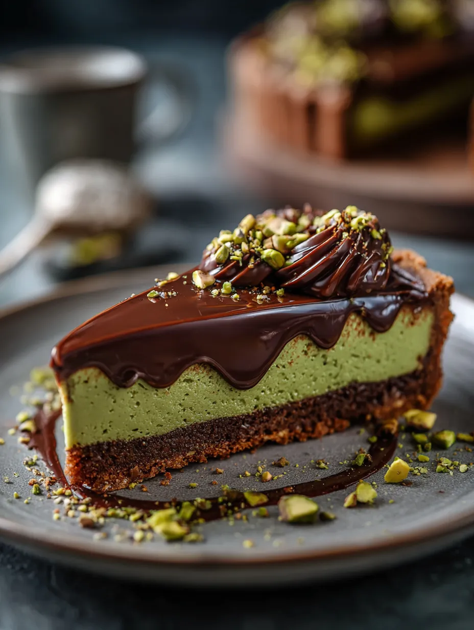 A slice of chocolate cake with almonds on top.