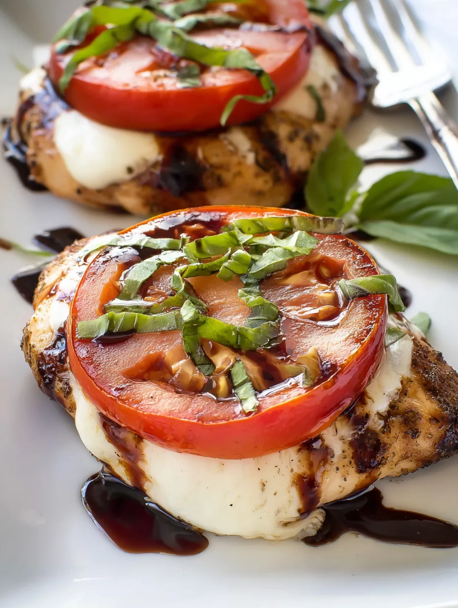 Chicken with tomatoes and basil.