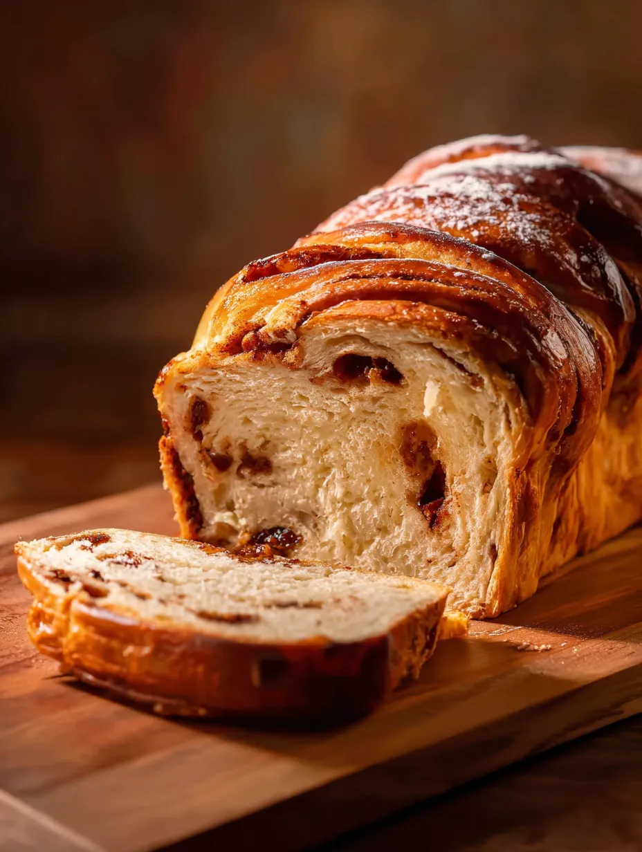 A loaf of bread with a slice missing.