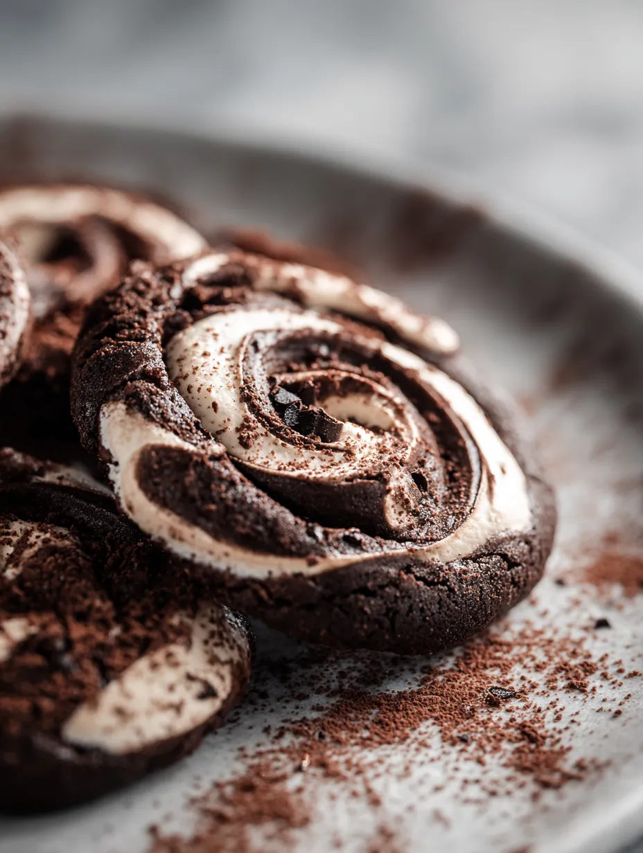 A plate of cookies with white and brown frosting.