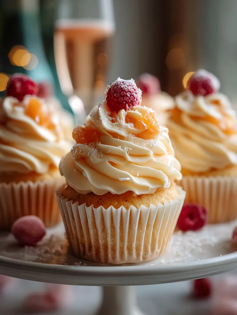 A cupcake with a raspberry on top.