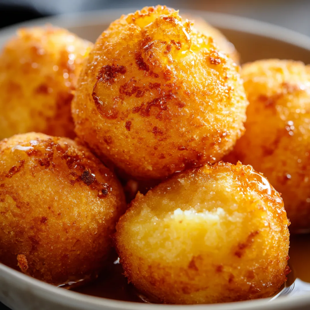 A bowl of fried dough balls.