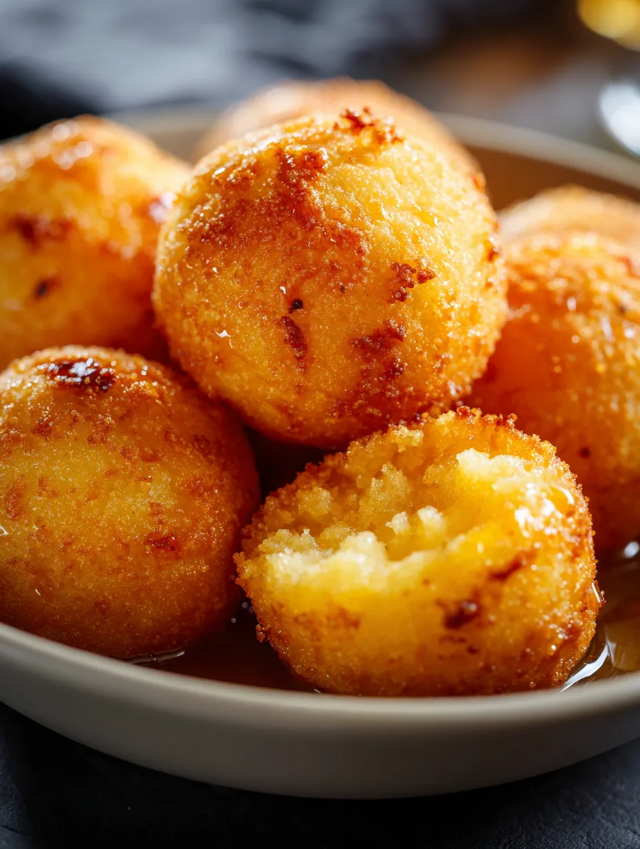A bowl of food with a golden brown color.