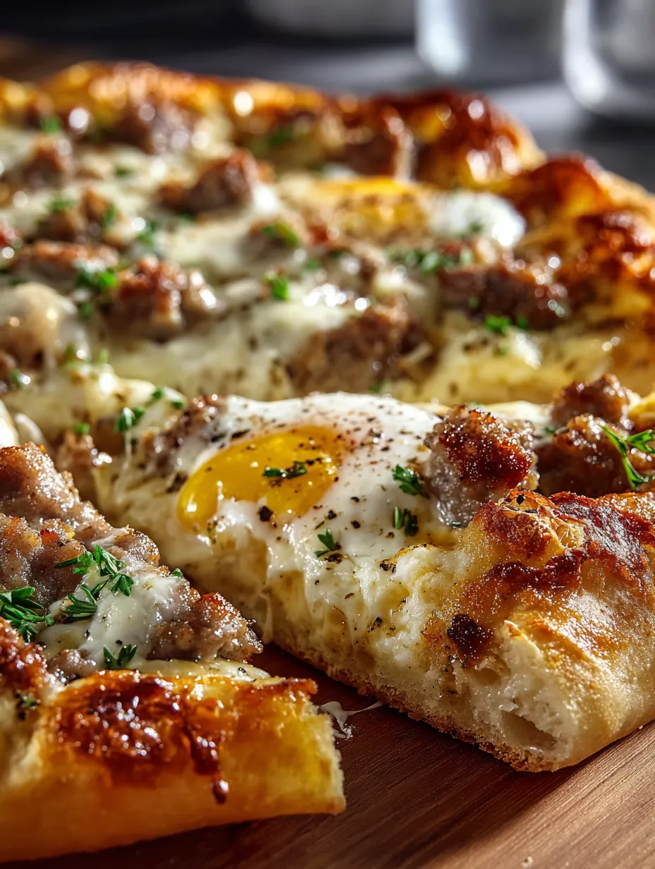 A pizza with meat and egg on top.