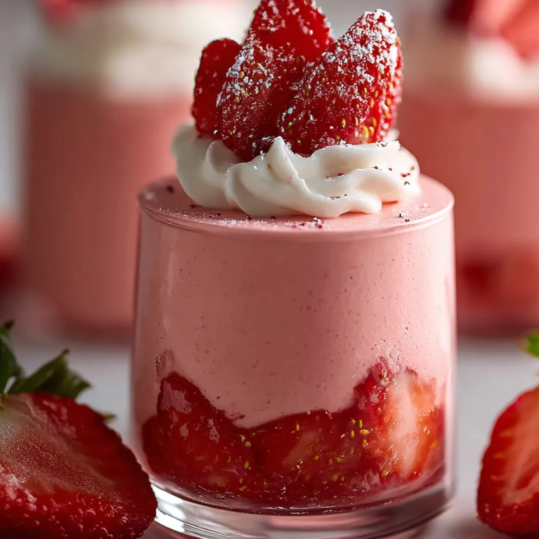 A strawberry shortcake with whipped cream and strawberries on top.