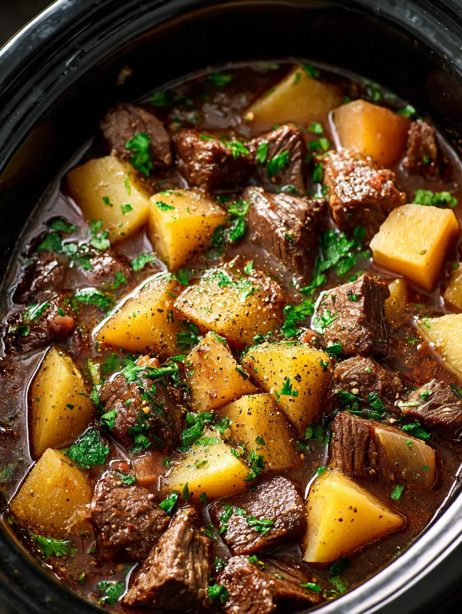 A bowl of meat and potatoes.