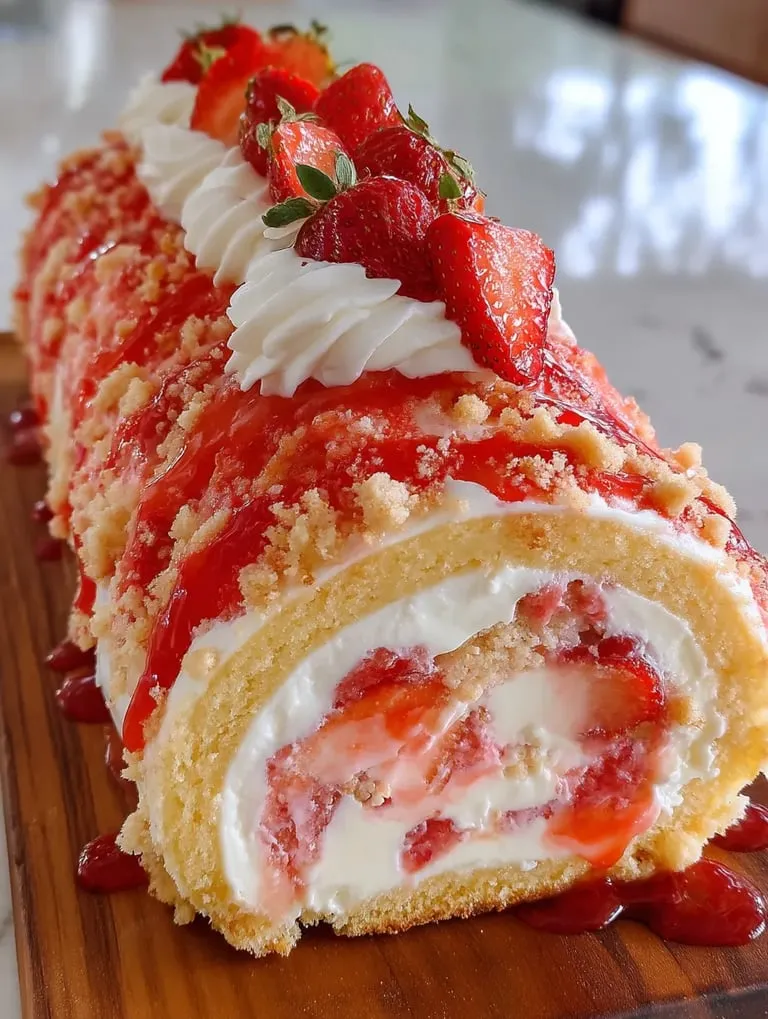 A cake with strawberries on top.