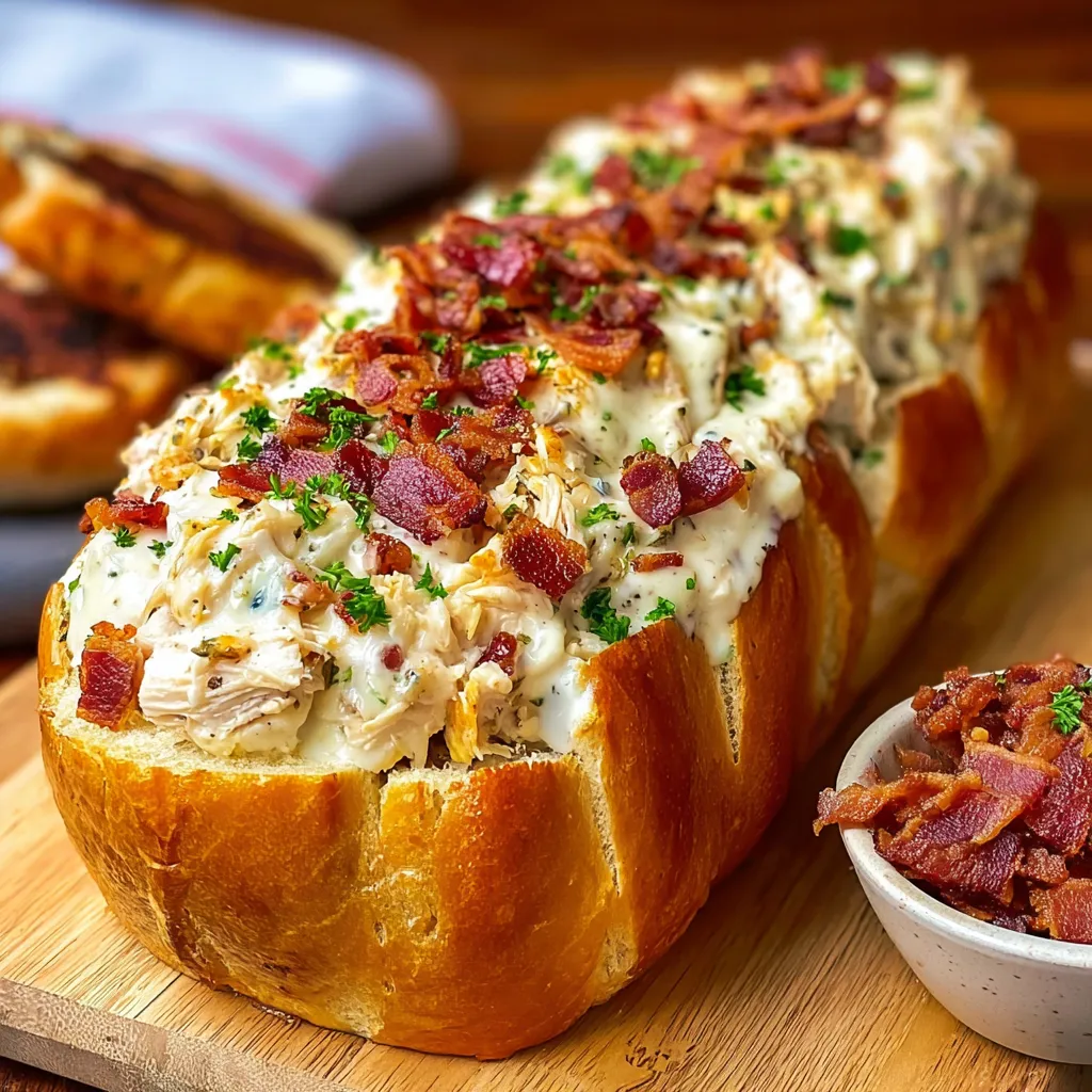 A sandwich with bacon and cheese on a bun.