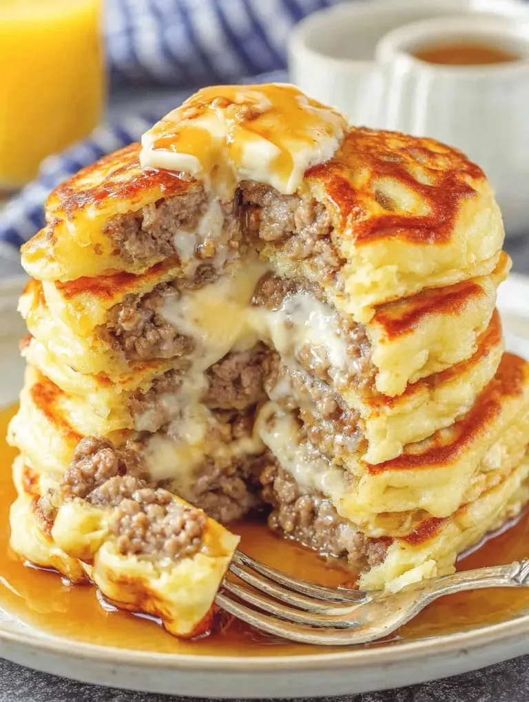 A stack of meat and cheese patties.