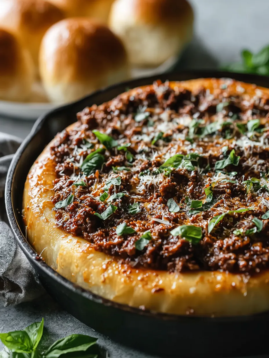 A pizza with cheese and meat in a pan.