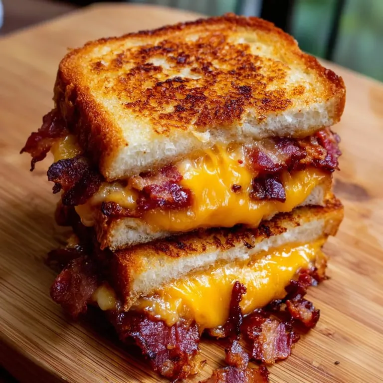 A stack of bacon sandwiches.