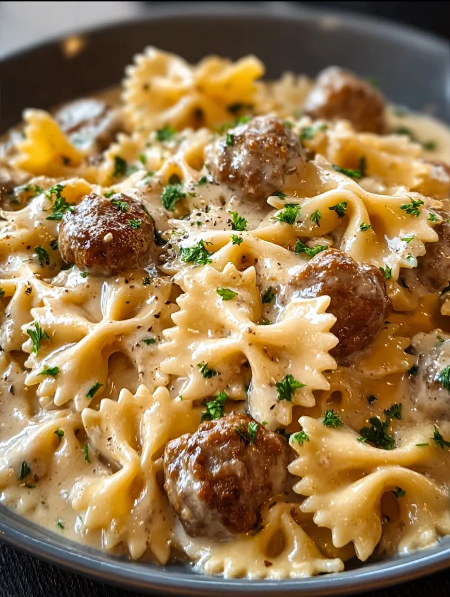 A bowl of pasta with meatballs and cheese.