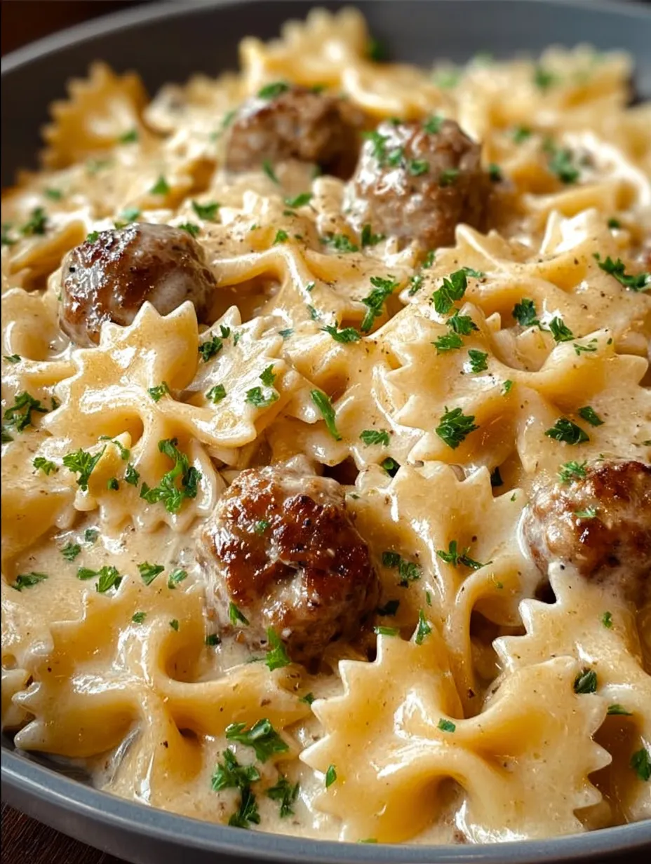 A plate of pasta with meatballs.