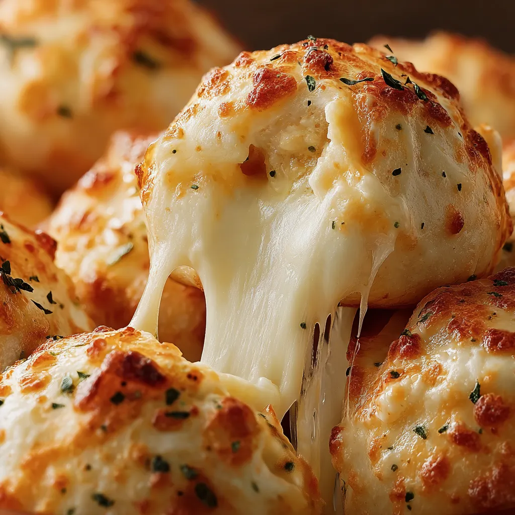 Cheese covered bread balls.