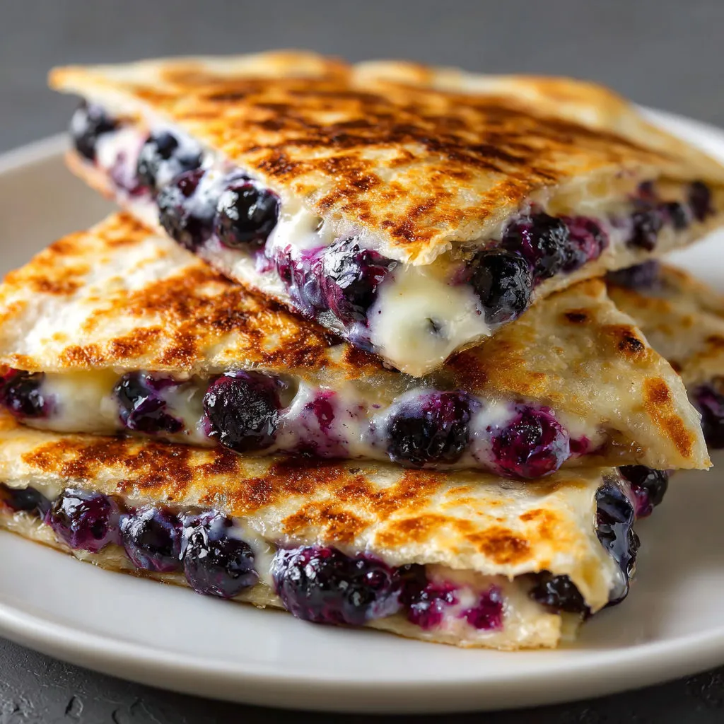 A stack of blueberry pancakes.