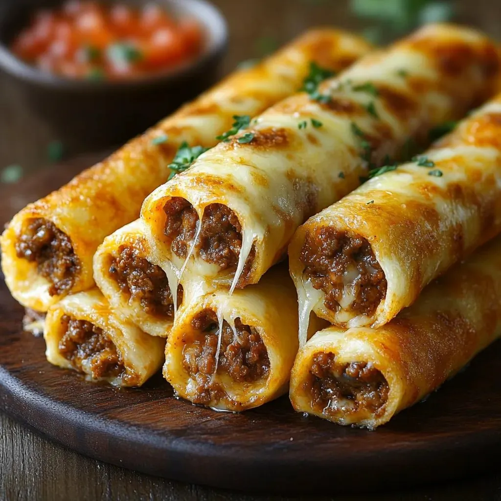A plate of food with meat and cheese.