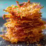 Bacon Bits on a black table.