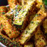 A bowl of fried zucchini.
