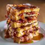 Bacon sandwich stacked on top of each other.