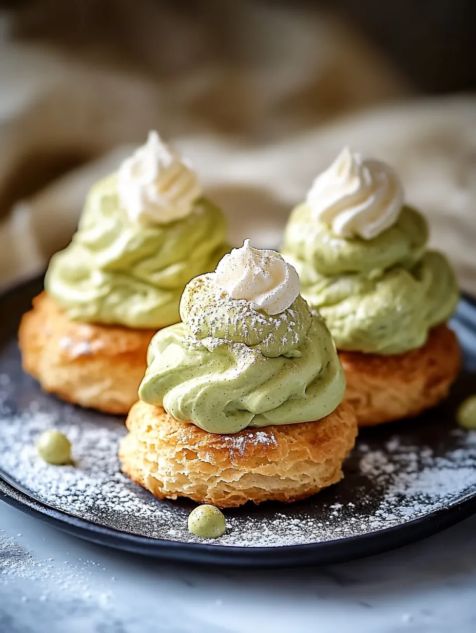 Delicious Matcha Cream Puffs