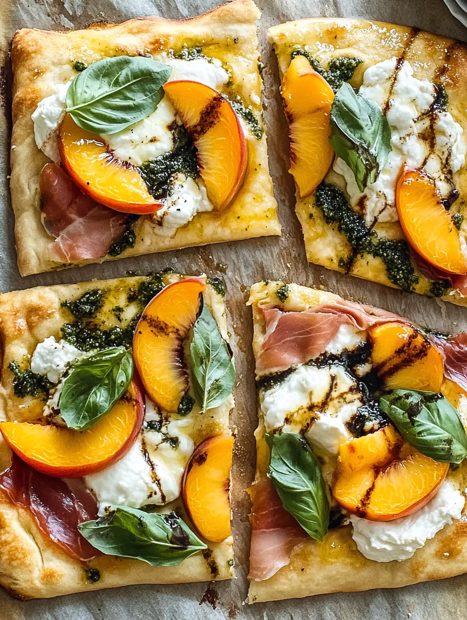 Peach, Prosciutto & Burrata Flatbread Recipe