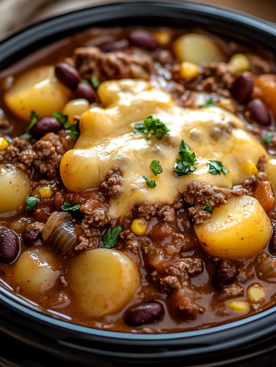 Easy Slow Cooker Cowboy Casserole