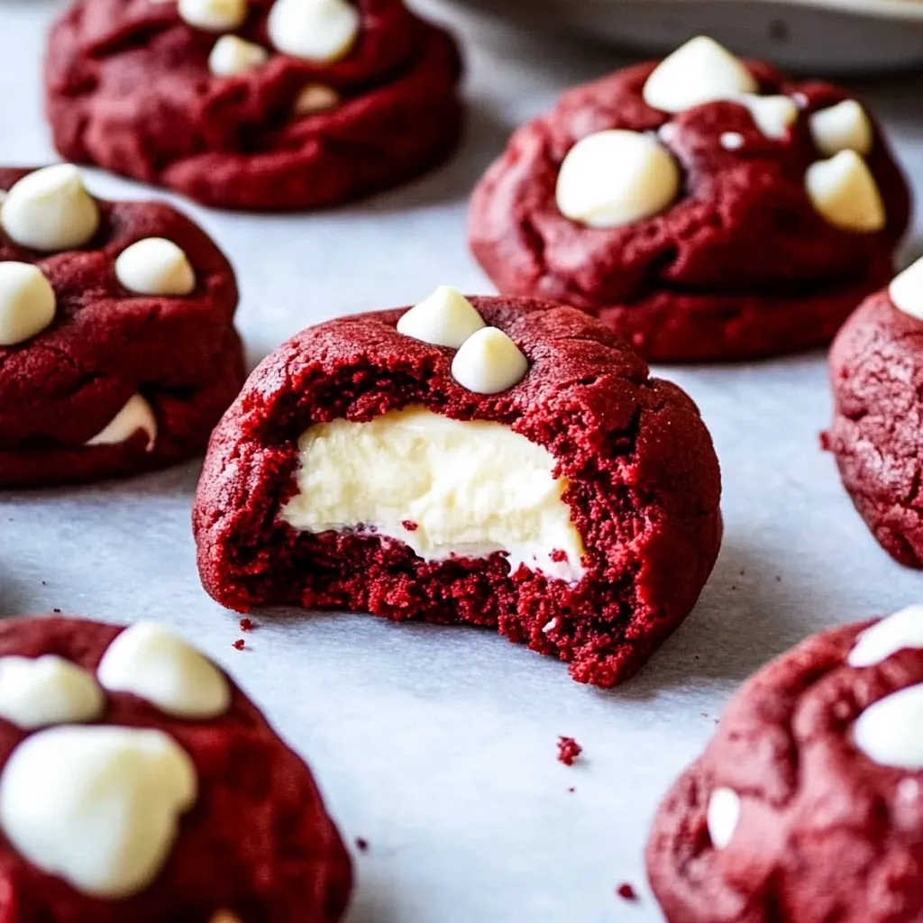 Cheesecake Stuffed Red Velvet Cookies