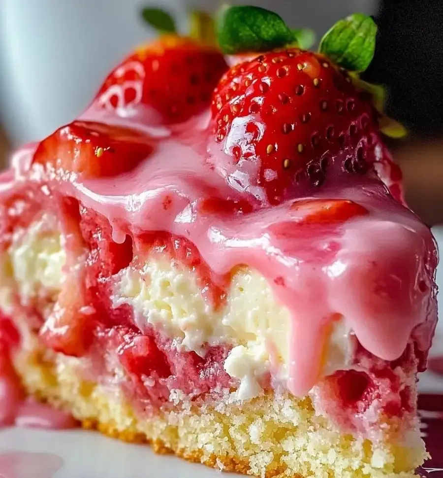 Strawberry Earthquake Cake