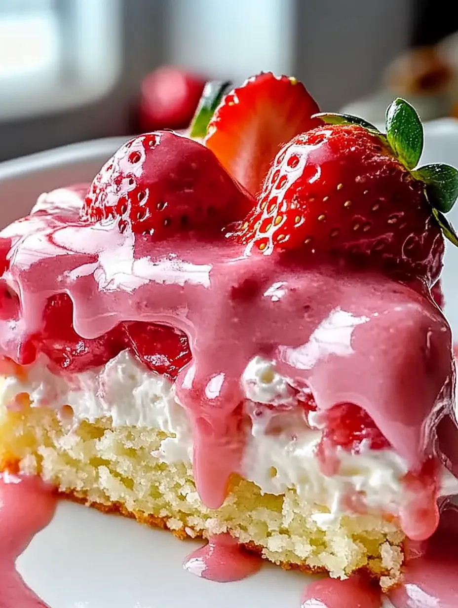 Easy Strawberry Earthquake Cake